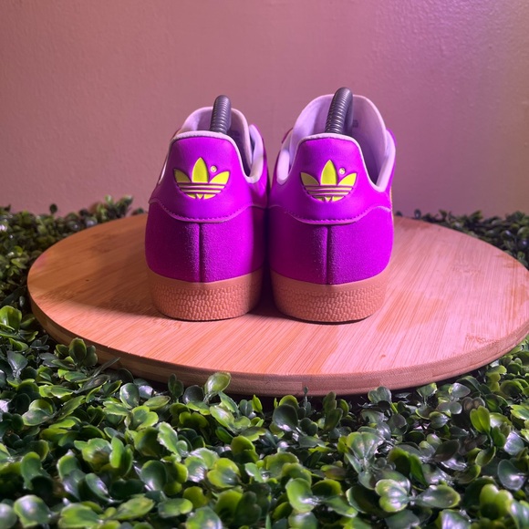 🔥 ADIDAS GAZELLE LOW TOP PURPLE SOLAR YELLOW WOMENS SNEAKERS SIZE 7.5 - Picture 4 of 9